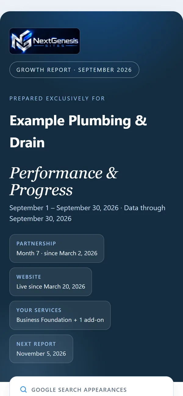 The same sample report on a phone.