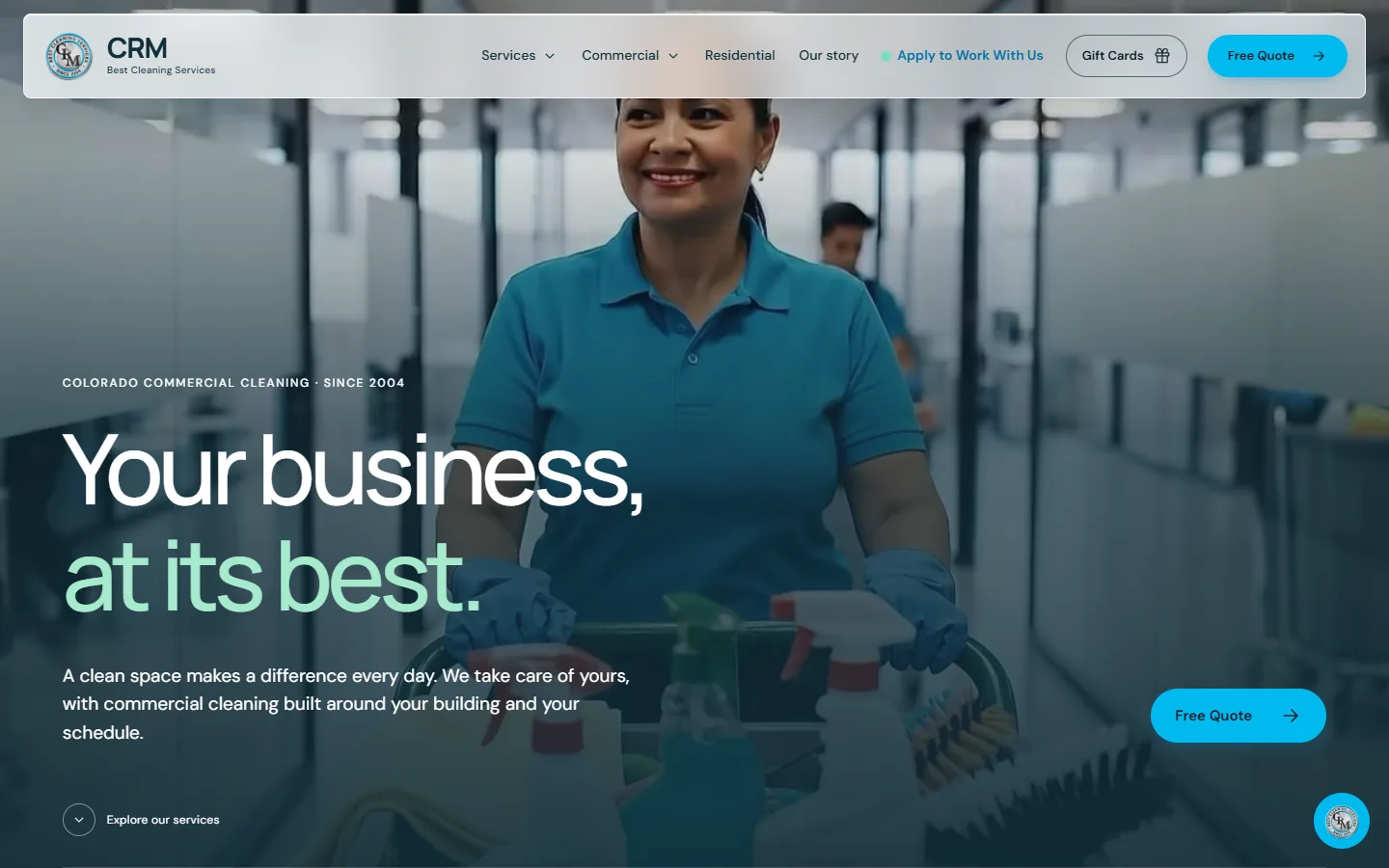 Website preview: CRM Best Cleaning Services