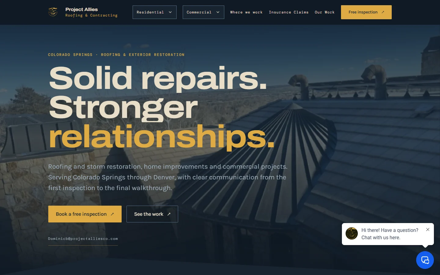 Website preview: Project Allies Roofing & Contracting LLC