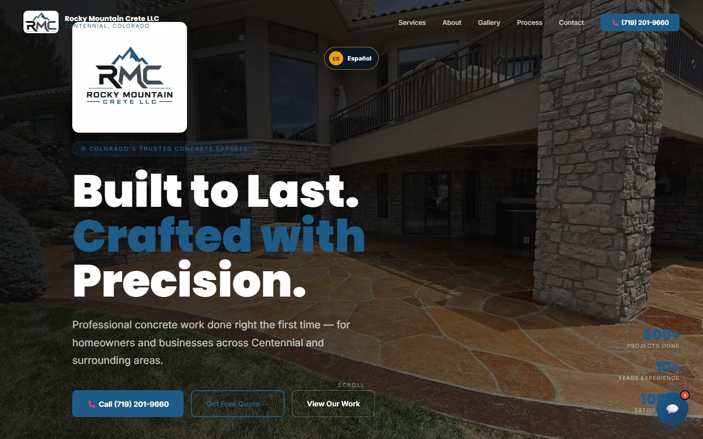 Website preview: Rocky Mountain Crete LLC